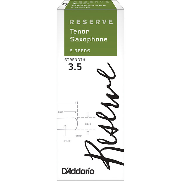 D'Addario DKR0535 Reserve Tenor Saxophone Reeds - Strength 3.5 (5-Pack) image 1