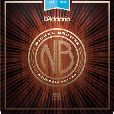 D'Addario NB1253 Nickel Bronze Acoustic Guitar Set Light image 2