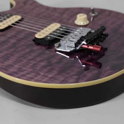 2011 Ernie Ball Music Man Axis Quilt Top Trans Purple Finish Electric Guitar w/HSC image 5