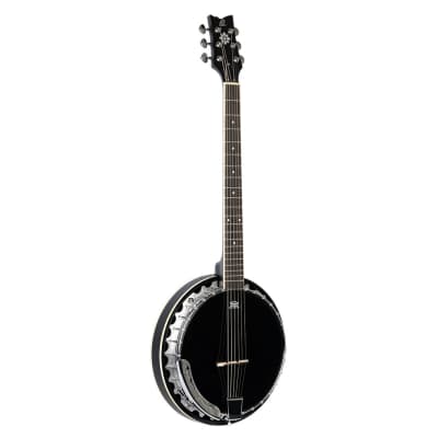 Ortega Guitars OBJ350/6-SBK Raven Series 6-String Banjo - Black image 3