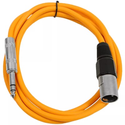 6 Pack 1/4" Trs Xlr Male 6' Patch Cables - Orange image 3