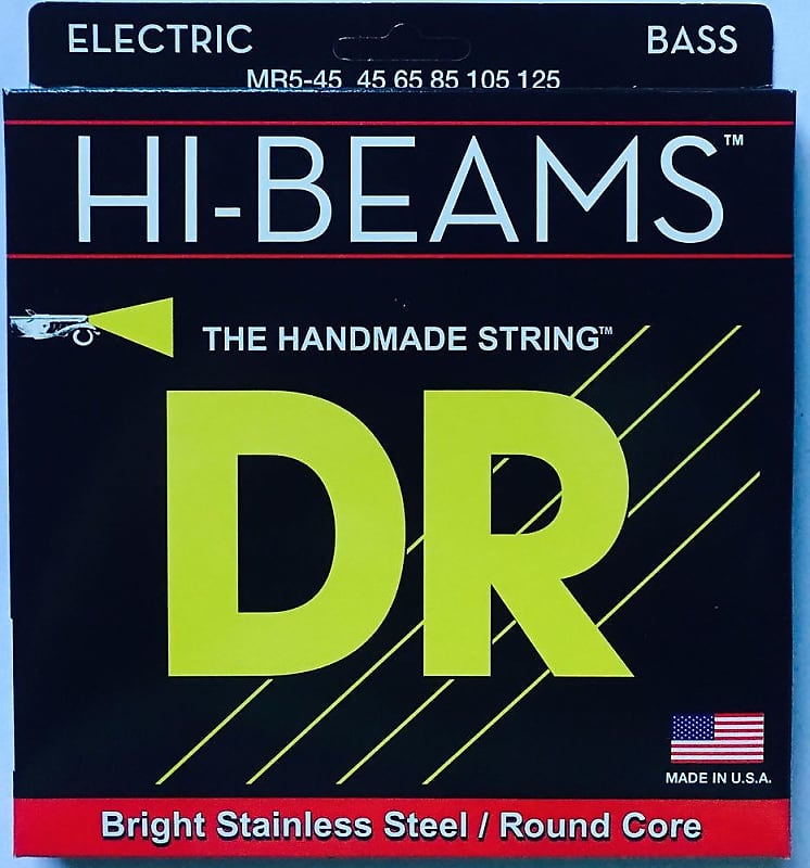 DR MR5-45 Hi Beam BASS Guitar Strings 5-string set gauges 45-125 image 1