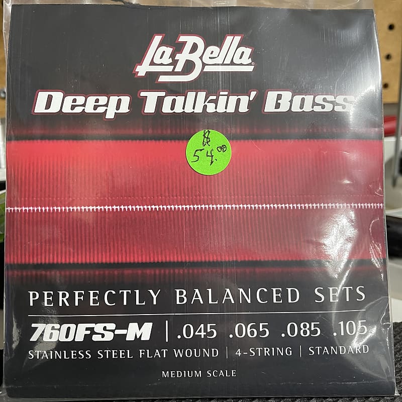 La Bella Deep Talkin' Bass 760FS-M Flatwound Stainless 4 String Set | Reverb