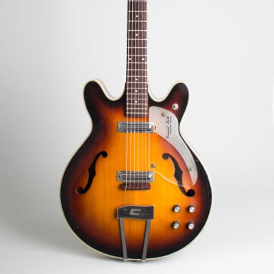 Coral  Vincent Bell Firefly F2N6 Thinline Hollow Body Electric Guitar (1967), ser. #058419, grey chipboard case. image 1