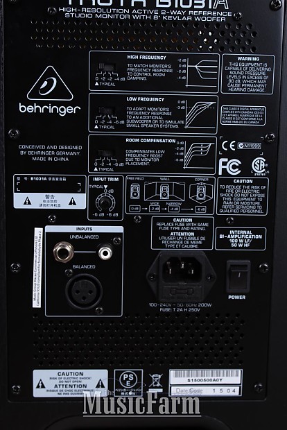 BEHRINGER B1031A ２本セット Behringer Truth B1031A 2-way Bi-amplified Studio Monitor