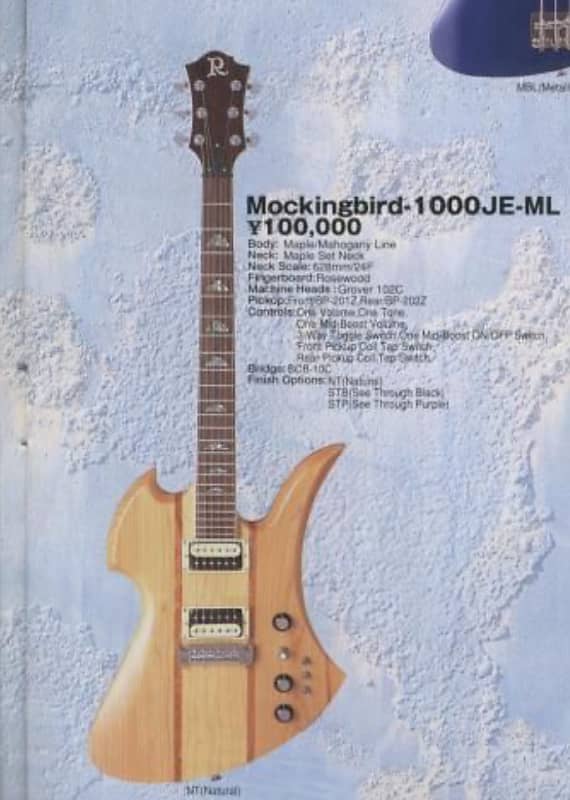 B.C. Rich Mockingbird 1000 JE ML 1999 Natural Japan | Reverb