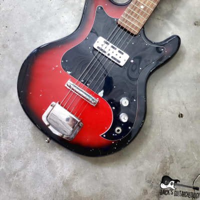 Crestline / Teisco / Matsumoku MIJ Blackfoil Electric Guitar (1960s, Redburst) image 6