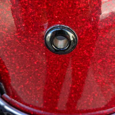 Pearl Made In Taiwan Red Sparkle Wrap 9 x 12" Masters Custom Extra Maple Shell Tom - Sounds Great! image 3