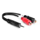 Hosa 3.5mm TRS Stereo Male to Dual RCA Phono TS Mono Color Coded Red Black NEW