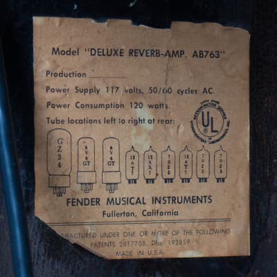 Fender  Deluxe Reverb Tube Amplifier (1967), ser. #A-23687. image 4