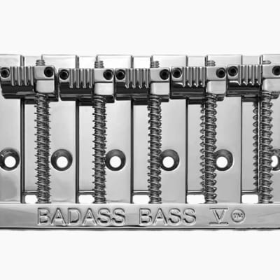 Chrome Badass V ™ Bass Bridge for 5-string Fender P/Jazz Bass® BB-3345-010 for sale