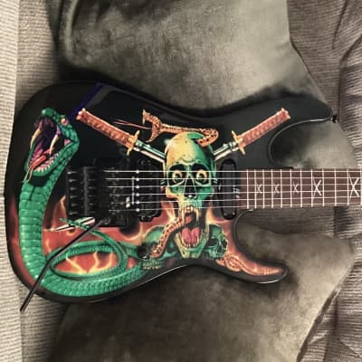 ESP Skulls & Snakes George Lynch Signature 1986 - Present - Black with Skulls & Snakes Graphic image 2