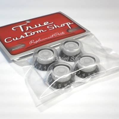 True Custom Shop® White & Black Top Hat Knobs for Gibson Les Paul SG Pure LP 4pk image 2