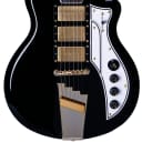 Supro 1275JB Tri Tone Electric Guitar Jet Black w/ Brushed Gold Hardware