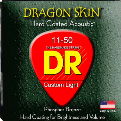 DR Dragon Skin Coated DSA-11 Phosphor Bronze Acoustic Guitar Strings 11-50 image 1