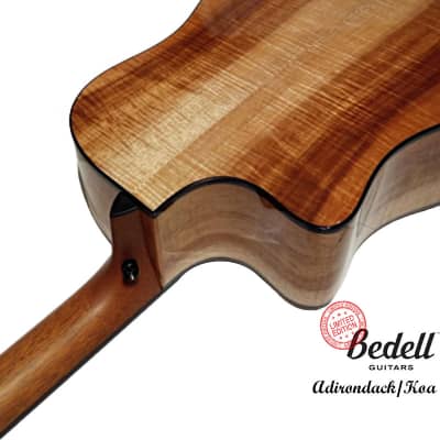 Bedell Limited Edition Dreadnought Cutaway Adirondack Spruce Figured Koa handcrafted electronics guitar image 6
