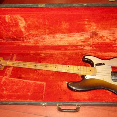 1958 Fender Precision Bass Sunburst w Vintage Hardshell Case image 18