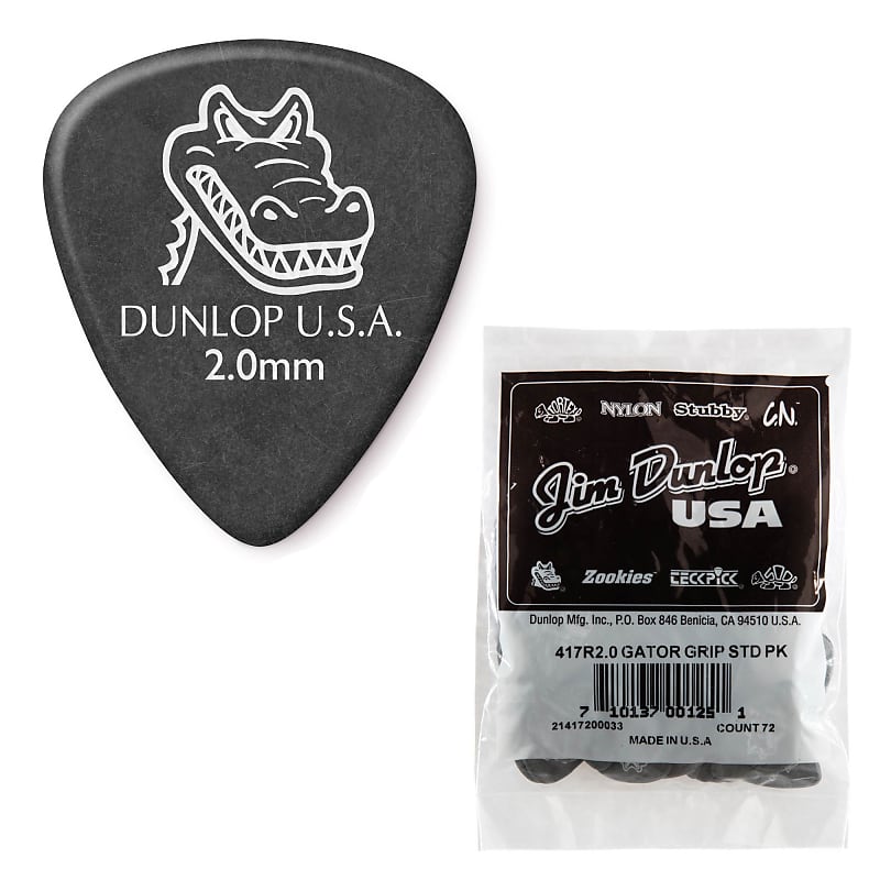 Dunlop 417R2.0 Gator Grip Guitar Picks 2.0mm 72-Pack image 1