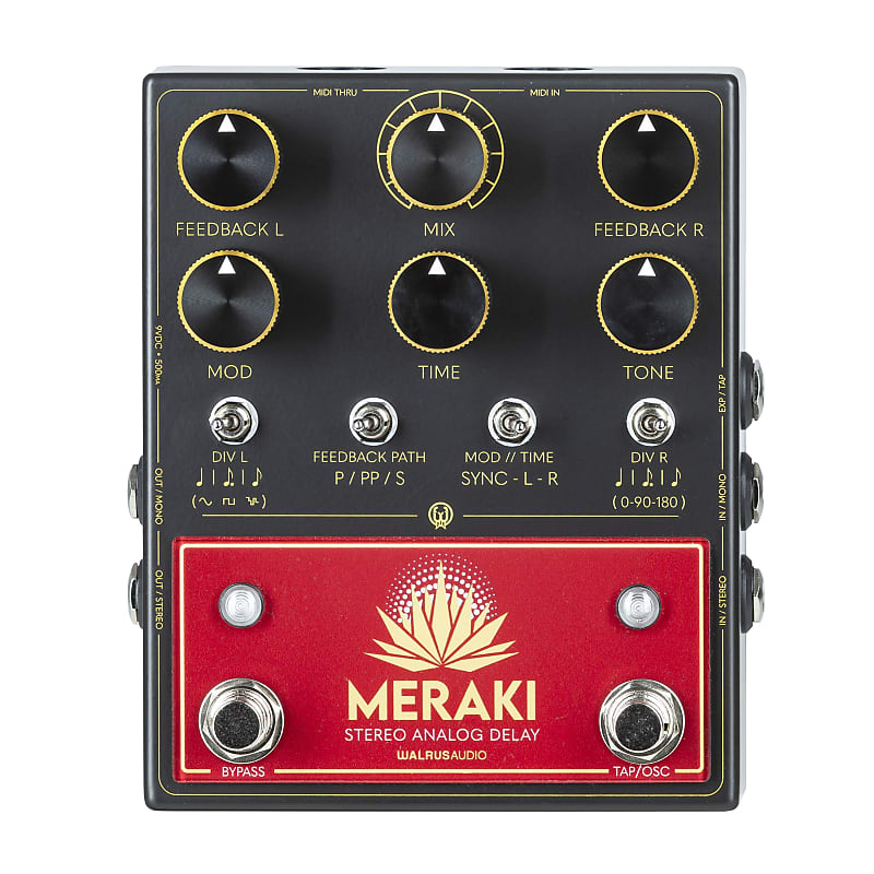 Walrus Audio Meraki Stereo Delay Red - Effect for Guitars | Reverb