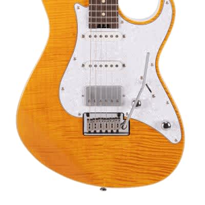 Cort G280 Select Flame Top, Amber, Rosewood Fingerboard, Voiced Tone VTH-77 Humbucker image 5