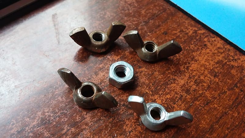VINTAGE Early Ludwig Mouse Ear Wing Nuts / Cymbal Stand  PARTS Tilter Leedy Slingerland Rogers USA LOT OF 4 image 1