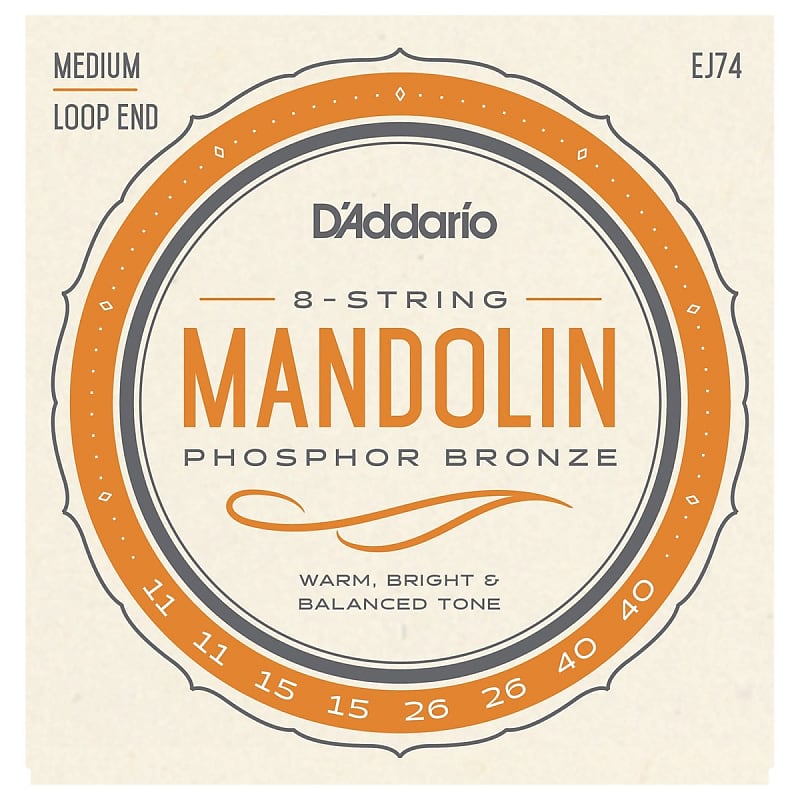 D'ADDARIO EJ74 CORDE PER MANDOLA PHOSPHOR BRONZE MEDIUM GAUGE 11-40 image 1