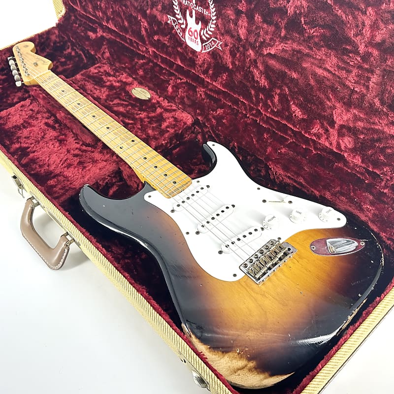 2014 Fender Custom Shop 60th Anniversary '54 Stratocaster Heavy Relic – 2  Tone Sunburst | Reverb Canada