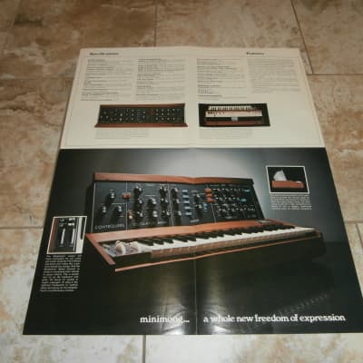 Vintage 1974 Moog Minimoog Synthesizer Fold Out Catalog, Promotional Flyer! image 2