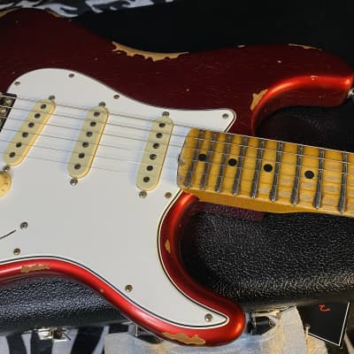 2023 Fender Custom Shop 69 Heavy Relic Stratocaster - Handwound PU's - Authorized Dealer - Aged Candy Apple Red - Only 7.5 lbs - Owned by Frank Hannon of Tesla image 6