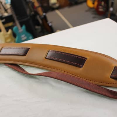 Souldier  Plain Saddle Guitar Strap Red Strap / Brown Pad *Free Shipping in the USA* image 1