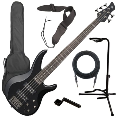 Yamaha TRBX305 5-String Electric Bass Guitar - Black BASS ESSENTIALS BUNDLE image 1