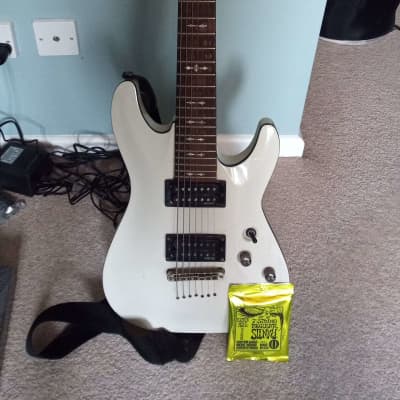 Schecter Omen-7 2013, White - Includes String Set And Strap!!! for sale