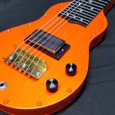 Fouke Industrial Guitars Aluminum Lap Steel Guitar ESSB Model 2022 Illusion Tangerine Twist image 11