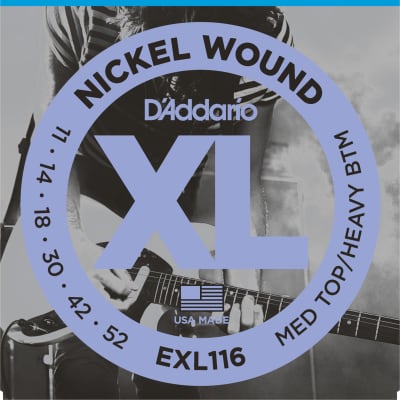 1 Set D'Addario EXL116 Nickel Wound Guitar Strings Medium Top Heavy Bottom 11-52 image 1