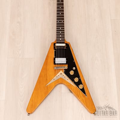 1978 Greco FV-900 Flying V Vintage Guitar Natural w/ Case, Japan Fujigen, Rocket Roll Sr image 2