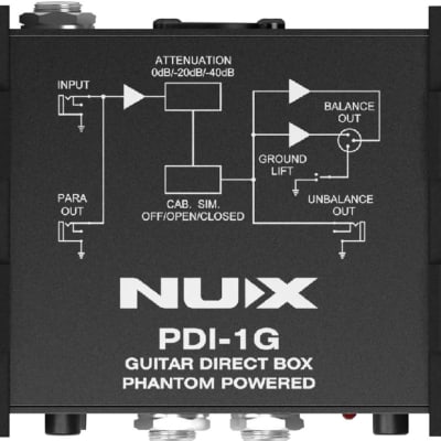 NUX PDI-1G Guitar Direct Injection Phantom DI Box Audio Mixer w/ Para Out image 3