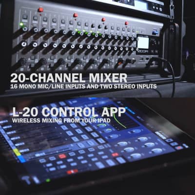 Zoom L20R LiveTrak L-20R 20 Channel Remote Digital Mixer and Recorder image 4