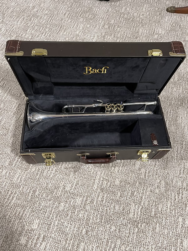 Bach 37 Stradivarius Bb Trumpet Silver with Onyx and Gold Trim image 1