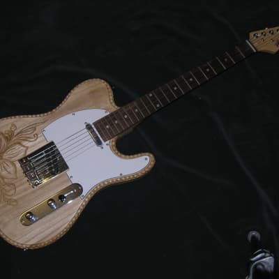 Wildwood Guitars E-Guitar Tele Custom (carved top with flower-motive) Natur image 3