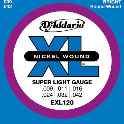 D'Addario Nickel Wound Electric 9.5-44 Super Light Plus