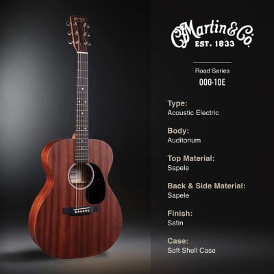 Martin Guitar Road Series 000-10E Acoustic-Electric Guitar with Gig Bag image 5
