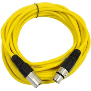SEISMIC AUDIO Pair of Yellow 25' XLR Male to Female Microphone Patch Cables image 2