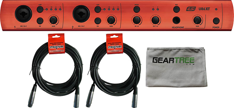 ESI ESI-U86XT U86 XT USB 2.0 Hi-Speed Audio Interface for Mac and PC w/  Cloth and 2 XLR Cables