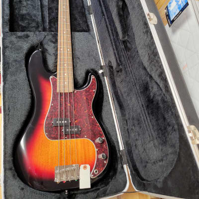 Fender Squier Classic Vibe 60's Sunburst Precision P Bass Guitar w/ Fender Hard Case image 8