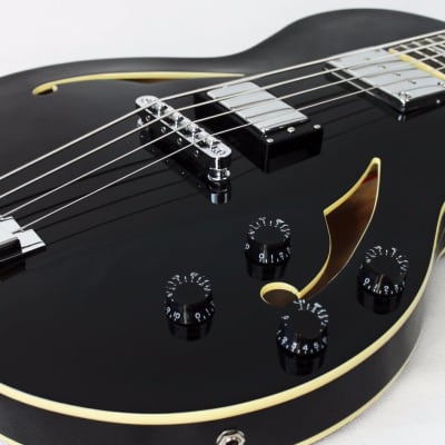 Italia Torino Semi-Hollow Bass Guitar in Black w/Softcase image 3