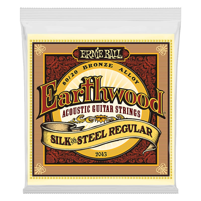 Ernie Ball 2043 Earthwood Silk & Steel 80/20 Bronze Regular 13-56 image 1