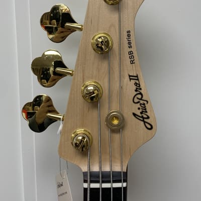 Aria Pro II RSB42AR Bass Guitar- See Through Blue- Floor Model w/FREE GUITAR PEDAL image 3