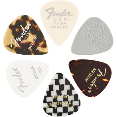 Fender Material Medley 351 Shape Guitar Picks, Medium, 6-Pack image 1