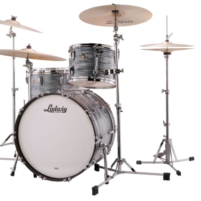 Ludwig Classic Maple Vintage Blue Oyster Downbeat 14x20_8x12_14x14 Drums Kit Shell Pack | Made in the USA | Authorized Dealer image 3