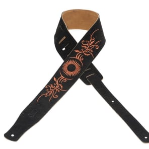 Levy's MS26E-005 Hand Brushed Suede 2.5" Guitar Strap w/ Embroidery